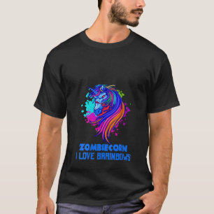 Womens Zombie Unicorn I love Brainbows Gothic Goth T-Shirt