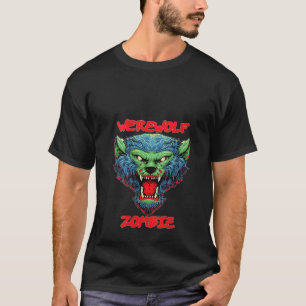 Womens Zombie Werewolf Halloween Cartoon Scary Fun T-Shirt
