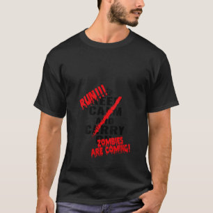 Womens Zombies are coming Keep Calm and Carry on a T-Shirt