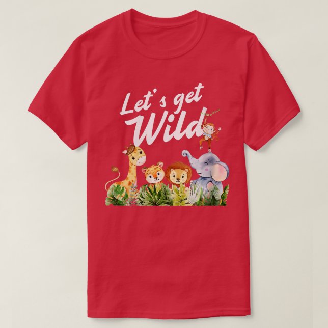 Womens Zoo Party Safari Animals A Day At The Wild  T-Shirt (Design Front)