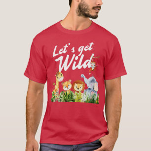 Womens Zoo Party Safari Animals A Day At The Wild T-Shirt