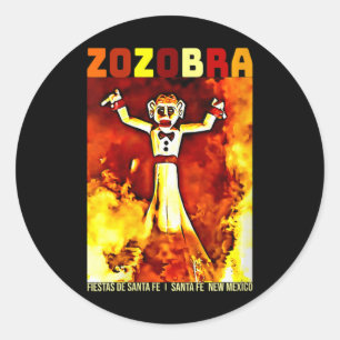Womens Zozobra Fiestas De Sante Fe New Mexico Old  Classic Round Sticker