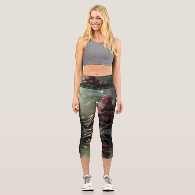 womensapparel womensfashion womensclothing womenss capri leggings (Front)