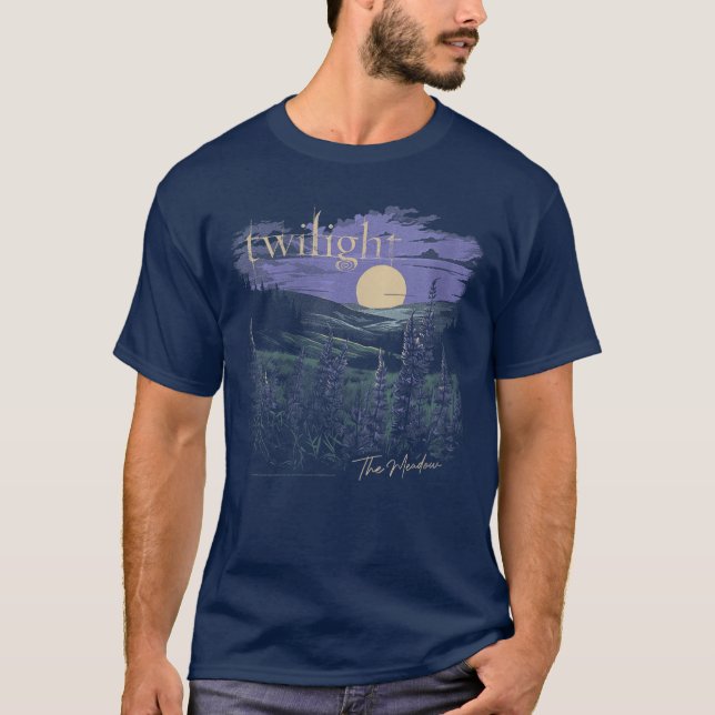 Womenswilight Sagahe Meadow Flowers and Moon Souve T-Shirt (Front)
