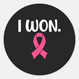 Won Breast Cancer Breast Cancer Awareness Support Classic Round Sticker