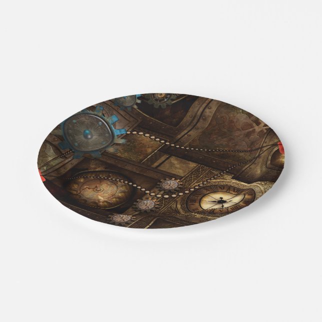 Wondeful steampunk design paper plate (Angled)
