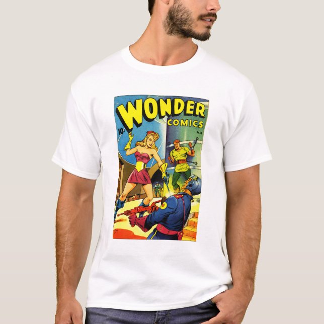 Wonder Comics 16 - Tara - 1940s Science Fiction  T-Shirt (Front)