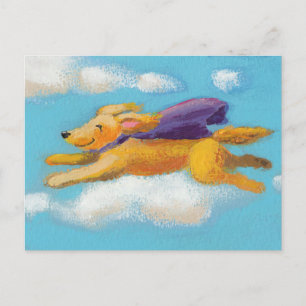 Wonder Dog - flying spaniel retriever with cape Postcard
