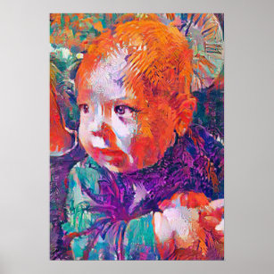 wonder in the eyes of a baby whimsical A.I. bright Poster