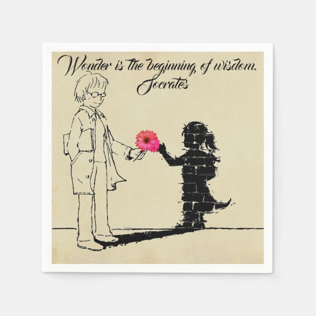 Wonder is The Beginning of Wisdom Party Napkins (Front)