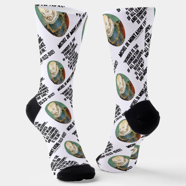 Wonder Is The Foundation Of Philosophy Montaigne Socks (Angled)