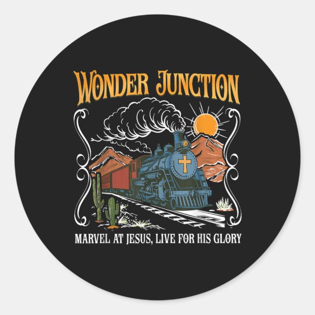 Wonder Junction Marvel At Jesus Christian Summer B Classic Round Sticker (Front)