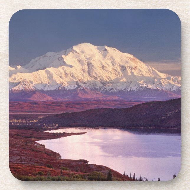 Wonder Lake and Mt. Denali at sunrise in the Coaster (Front)