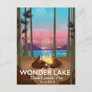 Wonder Lake, Denali national park Alaska Postcard