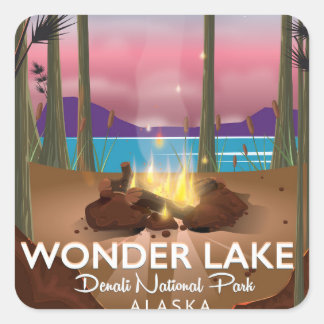 Wonder Lake, Denali national park Alaska Square Sticker