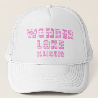 Wonder Lake Waterline Pink And White Trucker Hat