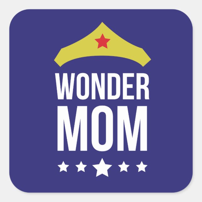 Wonder Mum - Glossy, Square Sticker (Front)