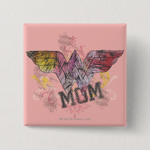 Wonder Mum Mixed Media 15 Cm Square Badge