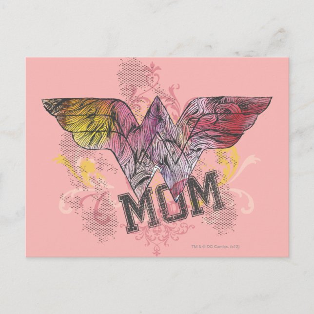 Wonder Mum Mixed Media Postcard (Front)