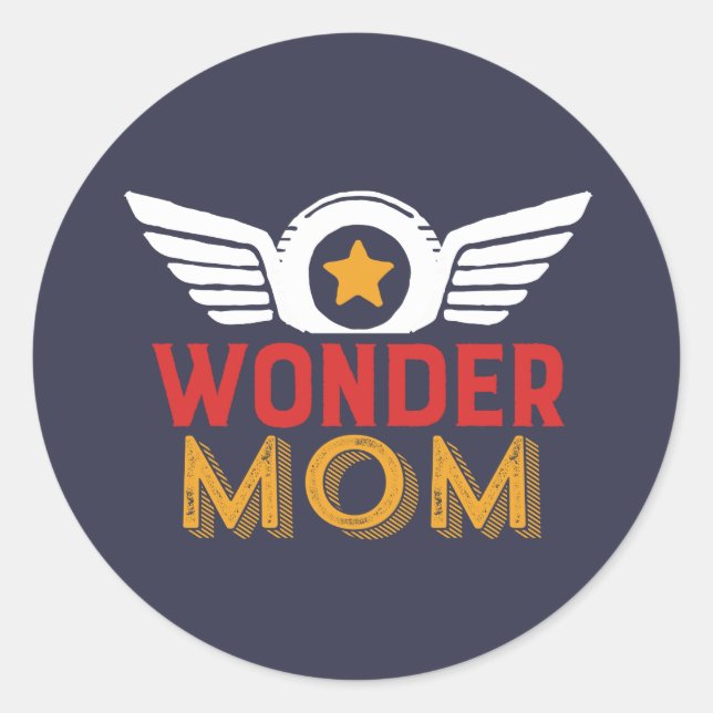 Wonder Mum Mother's Day Gift Favourite Superhero Classic Round Sticker (Front)