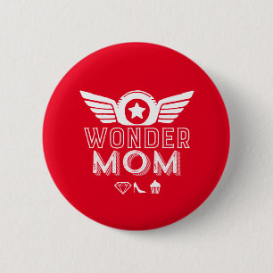 Wonder Mum Mother's Day Gift Superhero Mama 6 Cm Round Badge