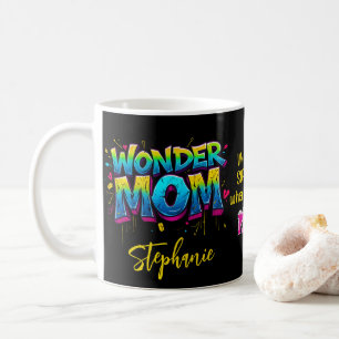Wonder Mum Quote Flowers Mother's Day Mug