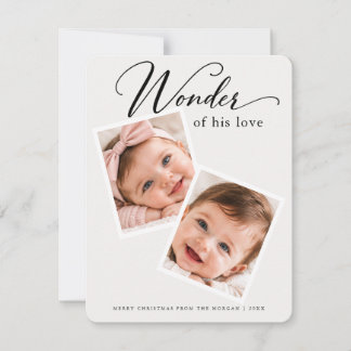 Wonder of His 2 Baby Photo Religious Christmas Holiday Card