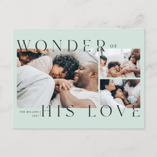 Wonder of His Love Christmas Postcard (Front)