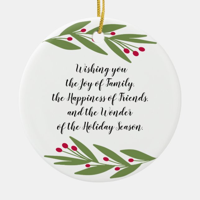 Wonder of the Holiday Season Ornament (Front)