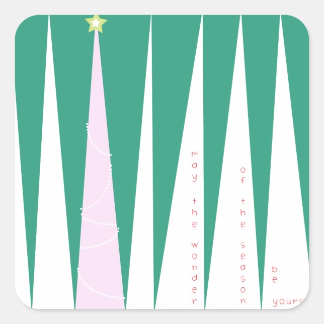 Wonder of the Season Christmas Tree Square Sticker (Front)
