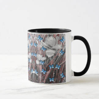 Wonder Rose Red Ants & Blue Butterflies Signature Mug