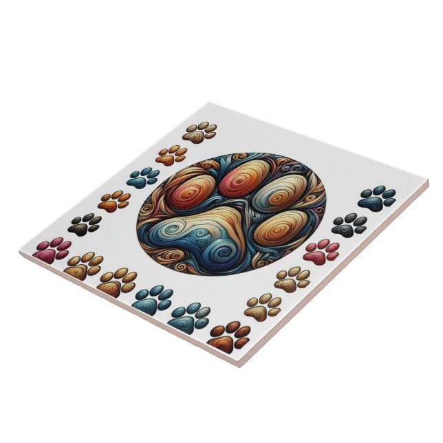 Wonder that surrounded canine dog paw print  tile (Side)