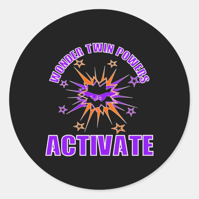 Wonder Twin Powers Activate Identical And Fraterna Classic Round Sticker (Front)