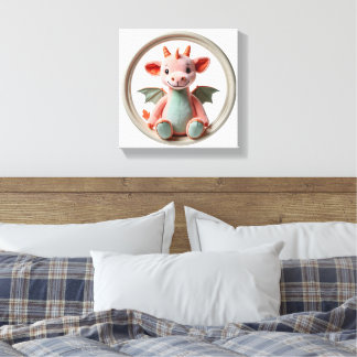 Wonder Wall Art Dragon Delight in Pink and Green