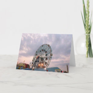Wonder Wheel Against Twilight Sky Blank Card