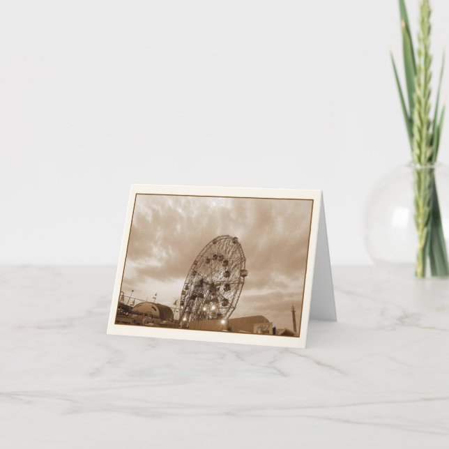 Wonder Wheel at Twilight Blank Note Card (Front)