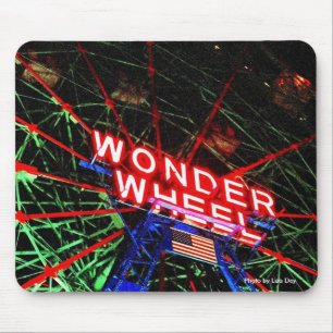 'Wonder Wheel Neon' Mousepad