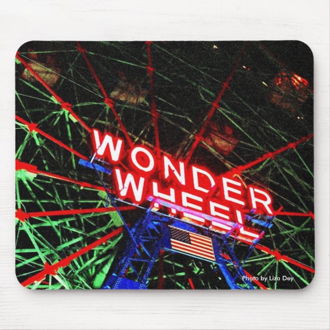 'Wonder Wheel Neon' Mousepad (Front)