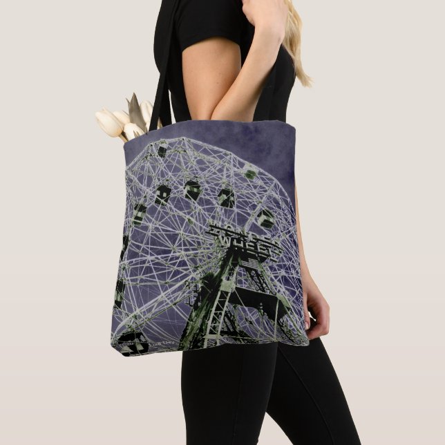 Wonder Wheel Psychedelic Tote Bag (Close Up)