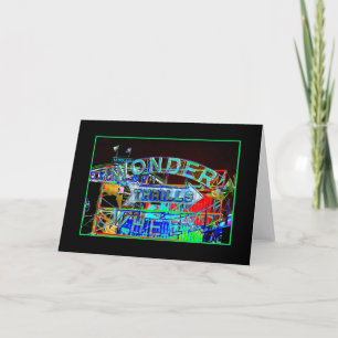 'Wonder Wheel Thrills' Psychedelic Blank Card