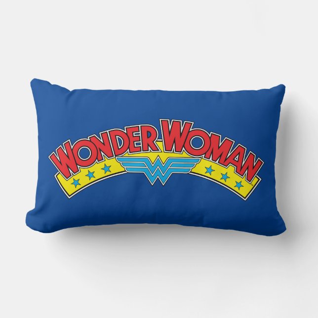 Wonder Woman 1987 Comic Book Logo Lumbar Cushion (Front)
