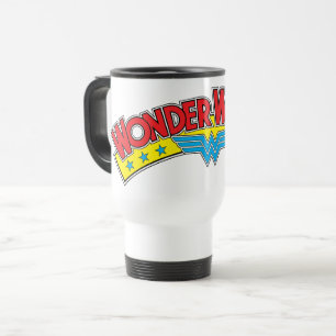 Wonder Woman 1987 Comic Book Logo Travel Mug