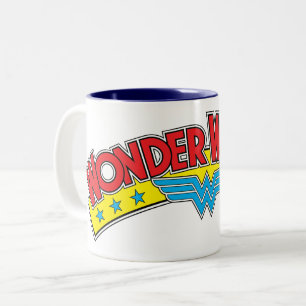 Wonder Woman 1987 Comic Book Logo Two-Tone Coffee Mug