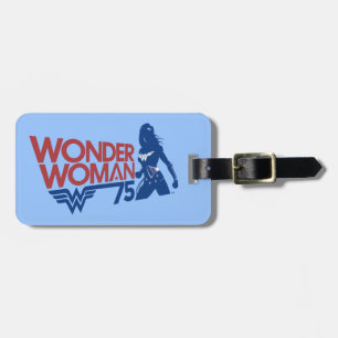 Wonder Woman 75th Anniversary Red & Blue Logo Luggage Tag
