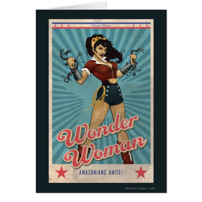 Wonder Woman Amazonians Unite Vintage Poster (Front)
