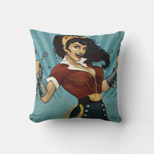 Wonder Woman Amazonians Unite Vintage Poster Cushion