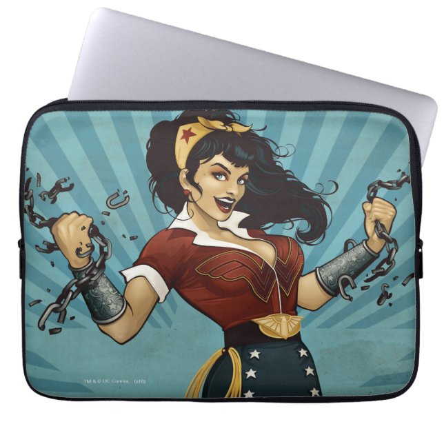 Wonder Woman Amazonians Unite Vintage Poster Laptop Sleeve (Front)