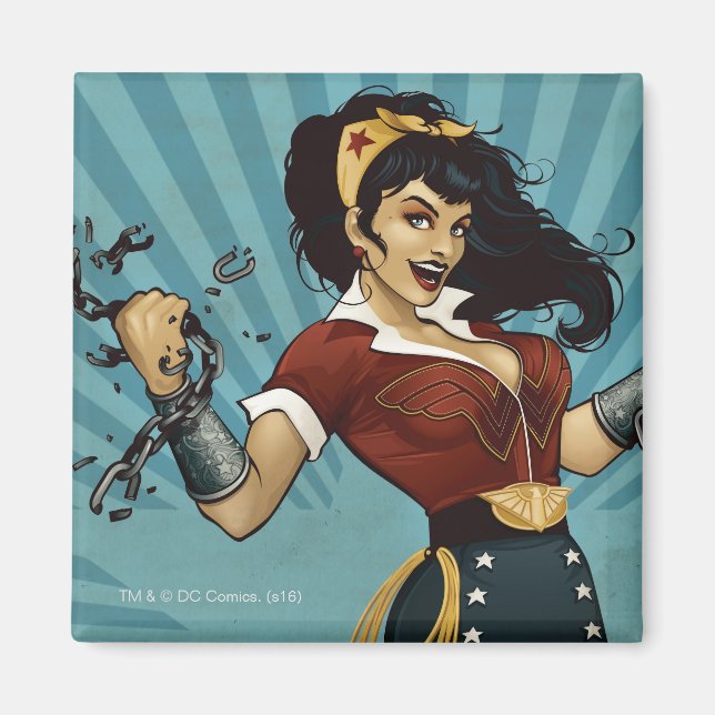 Wonder Woman Amazonians Unite Vintage Poster Magnet (Front)