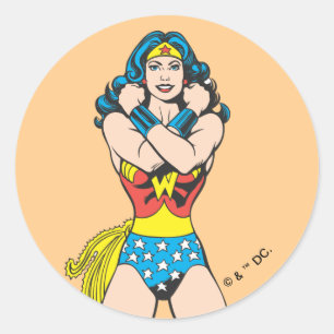 Wonder Woman Arms Crossed Classic Round Sticker