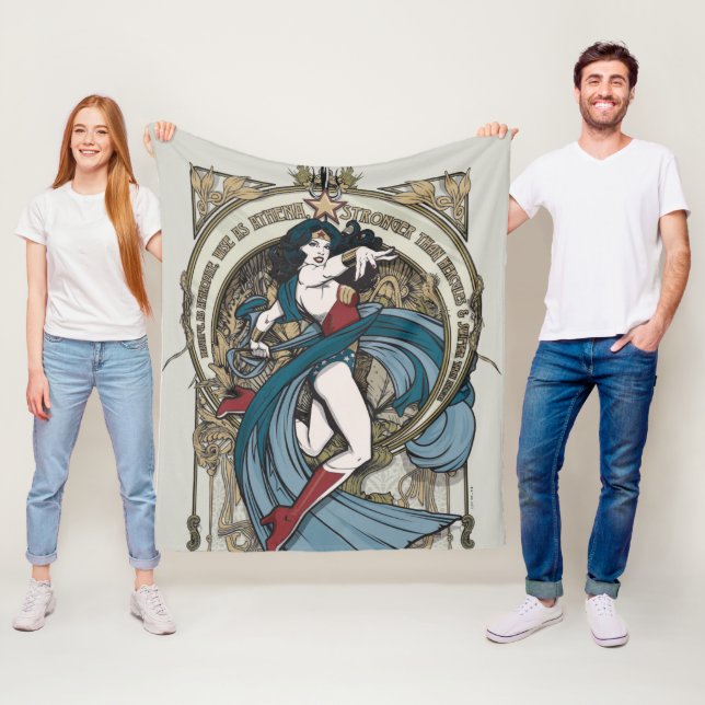 Wonder Woman Art Nouveau Panel Fleece Blanket (In Situ)
